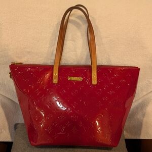 Louis Vuitton Red Patent Leather Tote Bag